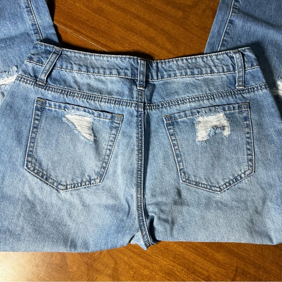 Flamingals | Women’s Jeans | Size M | Crop Ripped Raw Hem | Distressed Mom Pants - Picture 9 of 9
